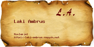 Laki Ambrus névjegykártya